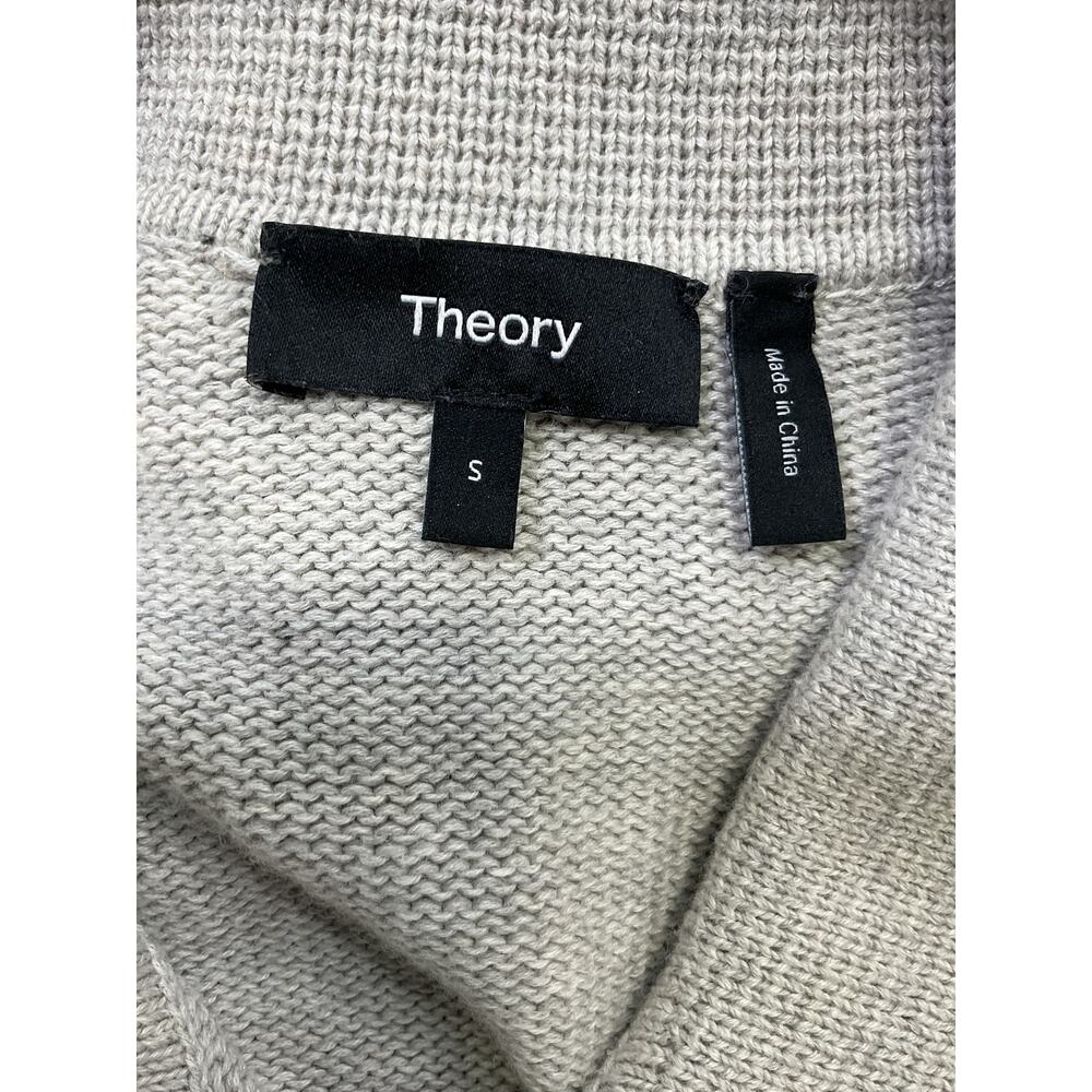 Theory Cotton-Cashmere Grey Cotton Cardigan Size S - Picture 4 of 5
